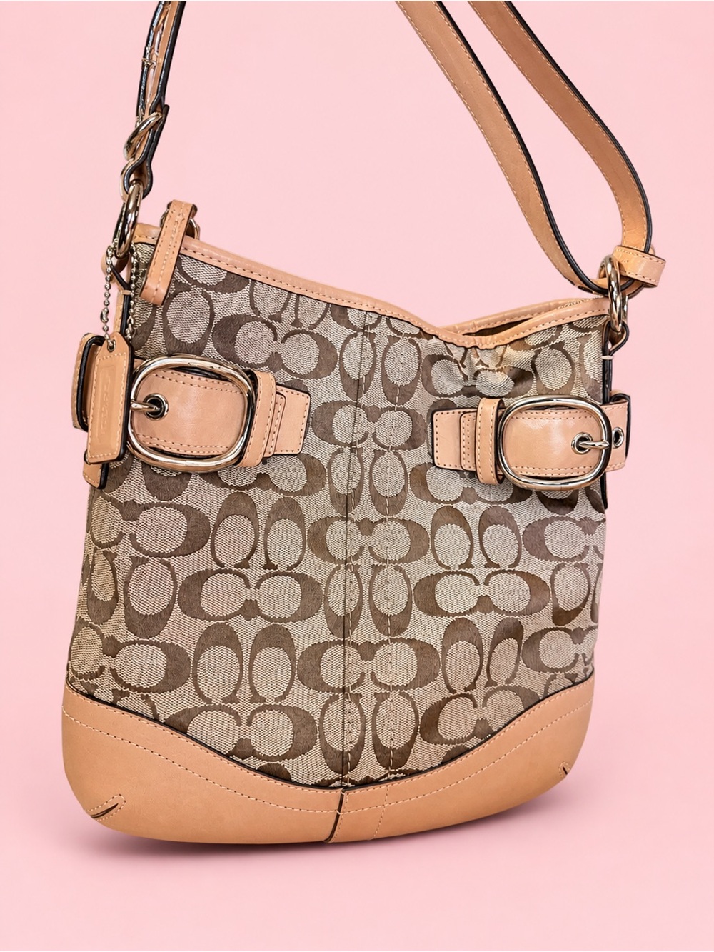 Coach Signature Shoulder / crossbody Bag in Brown and Tan